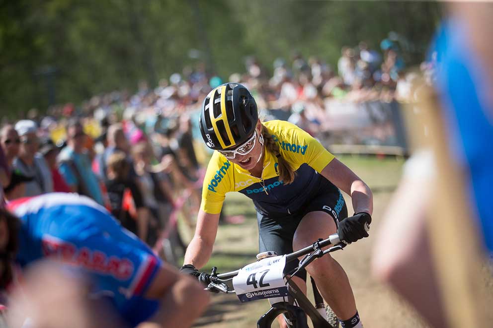 Alexandra Engen vid EM. Foto: Valentin Baat/Svenska Cykelförbundet 