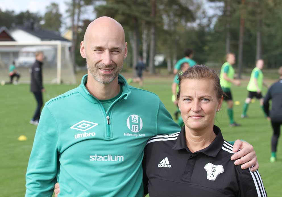 SyskonenMagnus Frisk och Eva Ekström, båda fotbollstränare på seniornivå.